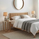 Capeview Interiors Kiri Travertine &amp; Rubberwood Side Table