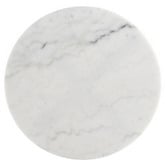 Capeview Interiors White Kiri Marble &amp; Rubberwood Side Table