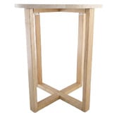 Capeview Interiors Kiri Travertine &amp; Rubberwood Side Table