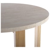 Capeview Interiors Kiri Travertine &amp; Rubberwood Side Table
