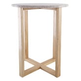 Capeview Interiors Rose Kiri Marble &amp; Rubberwood Side Table