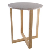 Capeview Interiors Rose Kiri Marble &amp; Rubberwood Side Table