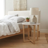 Capeview Interiors Rose Kiri Marble &amp; Rubberwood Side Table