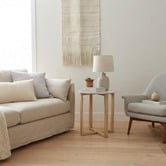 Capeview Interiors Rose Kiri Marble &amp; Rubberwood Side Table