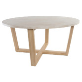 Capeview Interiors Kiri Travertine &amp; Rubberwood Coffee Table