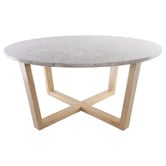 Capeview Interiors Rose Kiri Marble &amp; Rubberwood Coffee Table