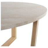 Capeview Interiors Kiri Travertine &amp; Rubberwood Coffee Table