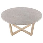 Capeview Interiors Rose Kiri Marble &amp; Rubberwood Coffee Table