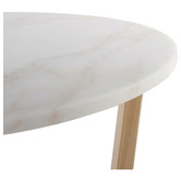 Capeview Interiors White Kiri Marble &amp; Rubberwood Coffee Table