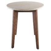 Capeview Interiors Kumi Travertine &amp; Rubberwood Side Table