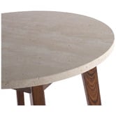 Capeview Interiors Kumi Travertine &amp; Rubberwood Side Table