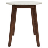 Capeview Interiors Kumi Marble &amp; Rubberwood Side Table