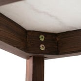 Capeview Interiors Kumi Marble &amp; Rubberwood Side Table