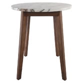 Capeview Interiors Kumi Calacatta Marble &amp; Rubberwood Side Table