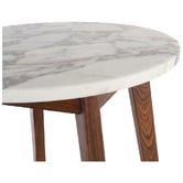 Capeview Interiors Kumi Calacatta Marble &amp; Rubberwood Side Table