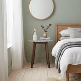 Capeview Interiors Kumi Calacatta Marble &amp; Rubberwood Side Table