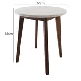 Capeview Interiors Kumi Marble &amp; Rubberwood Side Table
