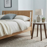 Capeview Interiors Kumi Marble &amp; Rubberwood Side Table