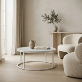 Nordvikka Kora Round Marble Coffee Table