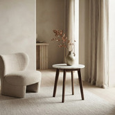 Nordvikka Kumi Marble &amp; Rubberwood Side Table