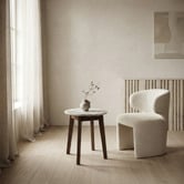 Nordvikka Kumi Calacatta Marble &amp; Rubberwood Side Table