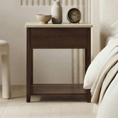 Nordvikka Keanne Travertine Bedside Table
