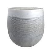 Garden Emporium White Wash Squat Egg Geolite Outdoor Planter