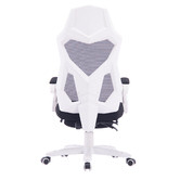 Albion Collection White &amp; Black Modern Office Chair with Foot Rest