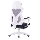 Albion Collection White &amp; Black Modern Office Chair with Foot Rest