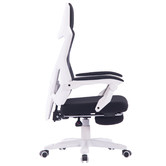 Albion Collection White &amp; Black Modern Office Chair with Foot Rest