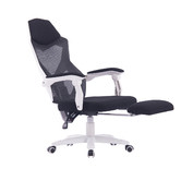 Albion Collection White &amp; Black Modern Office Chair with Foot Rest