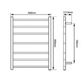 Albion Collection 600 x 800mm Steel Heated Towel Rail