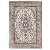 The Handmade Collection Blue &amp; Cream Wool Persian Nain Rug