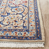 The Handmade Collection Blue &amp; Cream Wool Persian Nain Rug