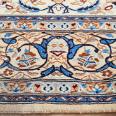 The Handmade Collection Blue &amp; Cream Wool Persian Nain Rug
