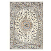 The Handmade Collection Blue &amp; Ivory Nain Wool Persian Rug