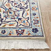 The Handmade Collection Blue &amp; Ivory Nain Wool Persian Rug