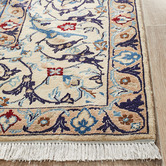 The Handmade Collection Cream &amp; Blue Nain Wool Persian Rug