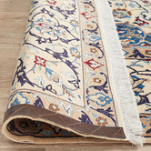 The Handmade Collection Cream &amp; Blue Nain Wool Persian Rug