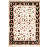 The Handmade Collection Ivory &amp; Black Narayan Indian Wool &amp; Silk Rug