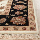 The Handmade Collection Ivory &amp; Black Narayan Indian Wool &amp; Silk Rug