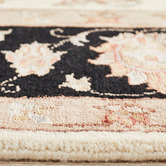 The Handmade Collection Ivory &amp; Black Narayan Indian Wool &amp; Silk Rug