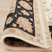 The Handmade Collection Ivory &amp; Black Narayan Indian Wool &amp; Silk Rug