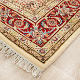 The Handmade Collection Cream &amp; Red Wool Mahi Rug