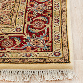 The Handmade Collection Cream &amp; Red Wool Mahi Rug