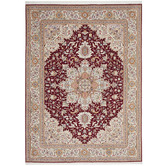 The Handmade Collection Red Raj Hand-Knotted Wool Rug