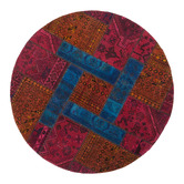 The Handmade Collection Falil Patchwork Hand-Knotted Wool Round Persian Rug