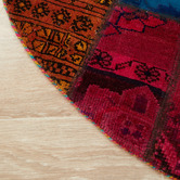 The Handmade Collection Falil Patchwork Hand-Knotted Wool Round Persian Rug