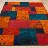 The Handmade Collection Marie Patchwork Hand-Knotted Wool Persian Rug