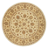 The Handmade Collection Cream Hand-Knotted Wool Round Persian Rug